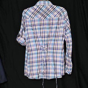 COWGIRL UP Roll-Up Long Sleeves_Sz.XL_Snap Buttons